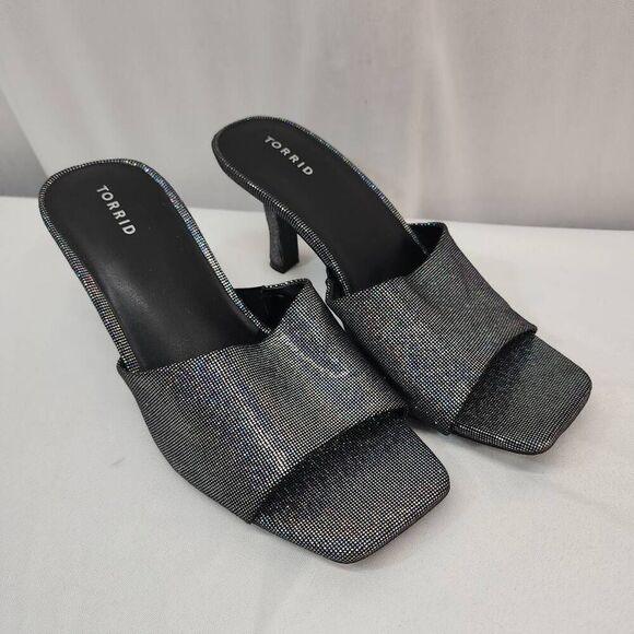 Torrid size 9 Iridescent Squared Toe Heel Sandal (WW) Double wide width - Picture 1 of 9